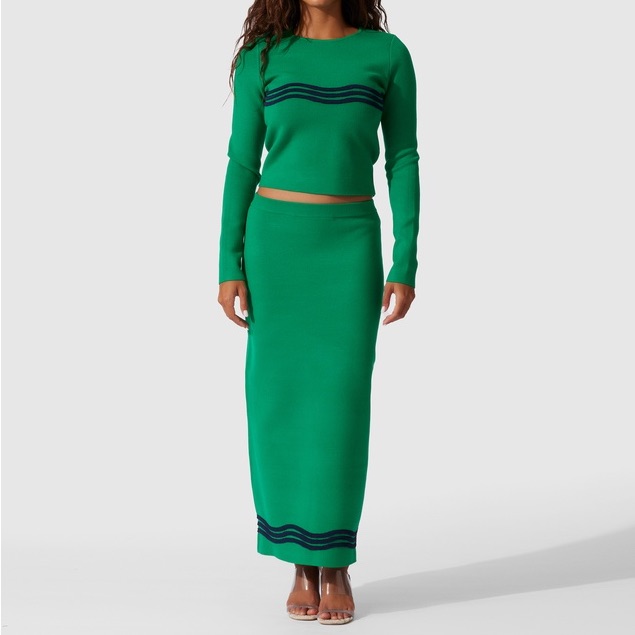 The Wolf Gang Venaya Wave Knit Skirt Nwt